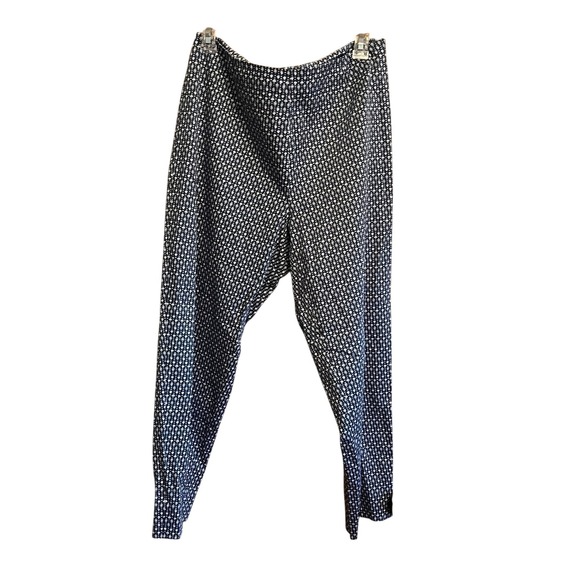 Piazza Sempione Womens "Audrey" Blue and White Print Cropped Trousers Sz 10 - Picture 1 of 5